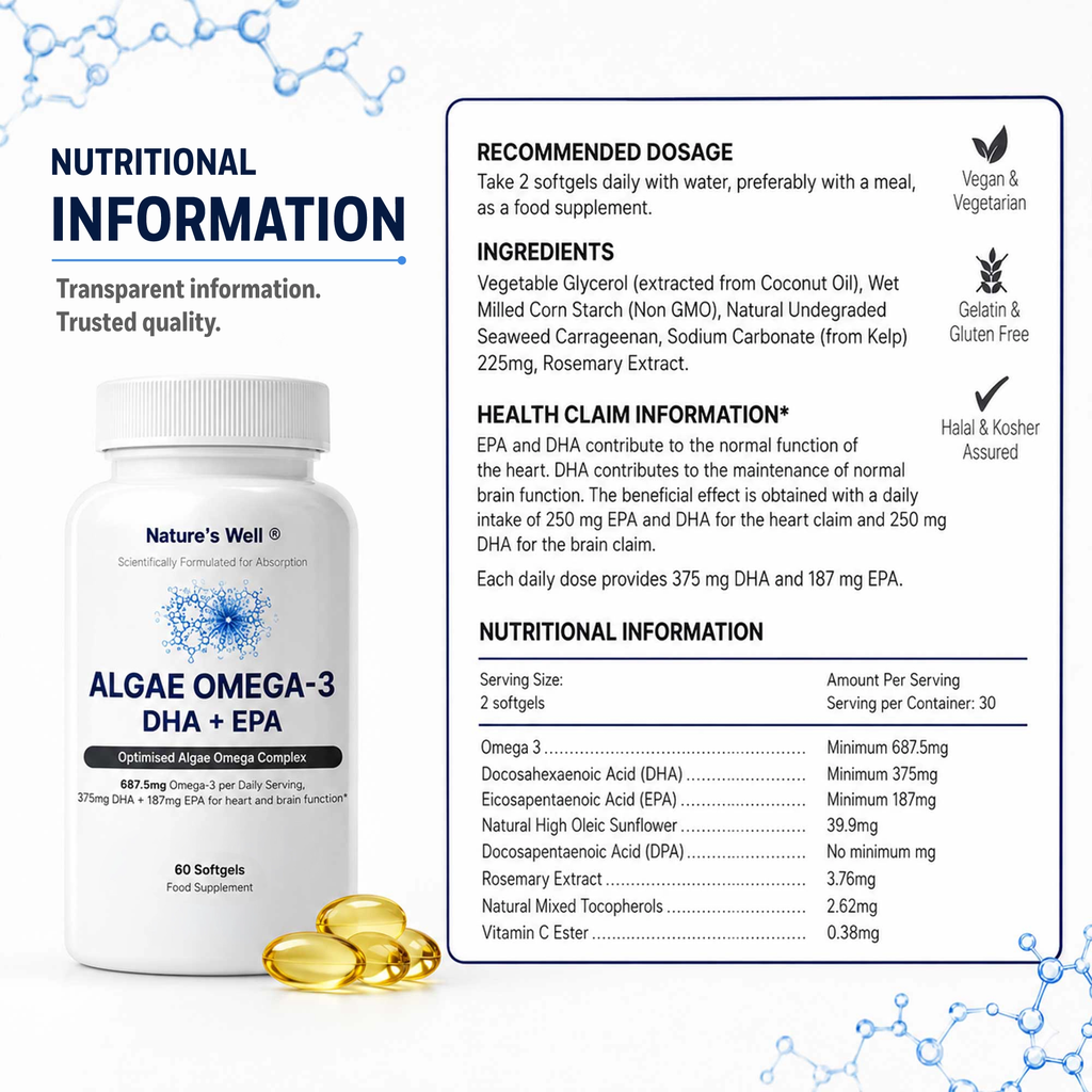Algae Omega-3 DHA + EPA 60