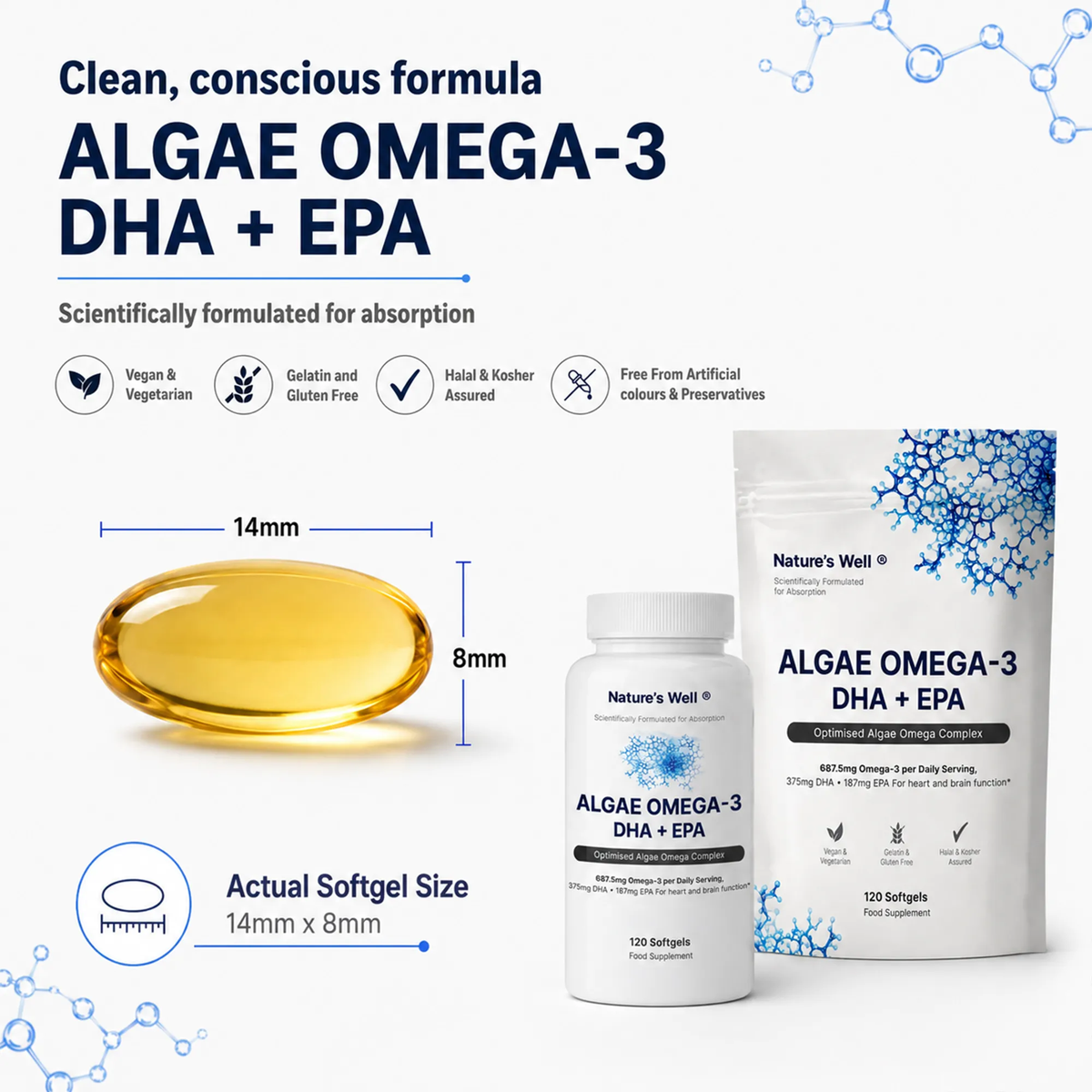 Algae Omega-3 DHA + EPA 120